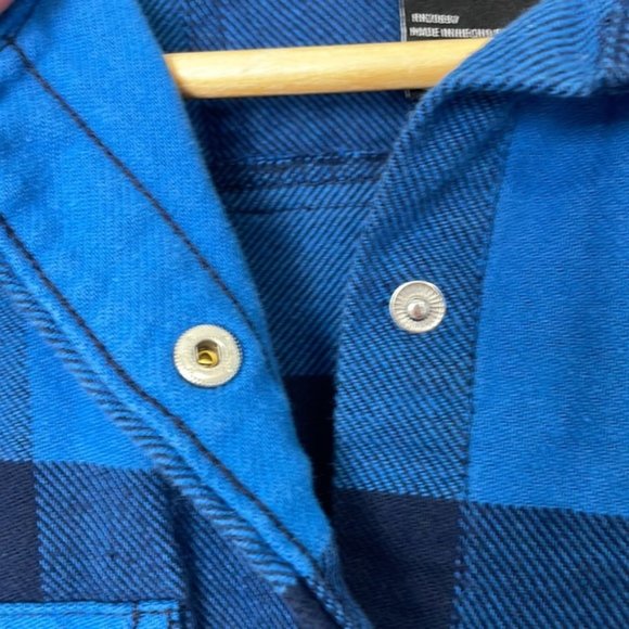 Dickies DuraTech Renegade Flannel Shirt Blue Plaid Size Large - Picture 7 of 8